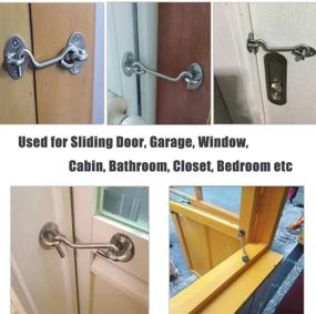 img 3 attached to 🚪 4-inch Stainless Steel Barn Door Lock Hook & Eye Latch with Mounting Screws - Sliding Door, Garage, Window, Cabin, Bathroom, Closet, Bedroom (Silver)