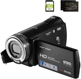 img 4 attached to ORDRO HDV-V12 HD 1080P Video Camera Recorder with Infrared Night Vision - Camcorder Bundle Includes 16G SD Card and 2 Batteries