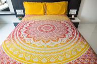 🌅 indian bohemian ombre mandala bedspread set with pillow covers - multifunctional tapestry wall hanging, picnic blanket, or beach throw - vibrant queen size sunset hue boho decor tapestry logo