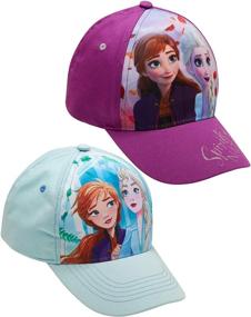 img 2 attached to Disney Frozen Baseball Caps - 2 Pack Elsa and Anna Glitter Hats with Faux Ponytail Set for Girls (Ages 4-7)