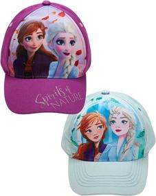 img 3 attached to Disney Frozen Baseball Caps - 2 Pack Elsa and Anna Glitter Hats with Faux Ponytail Set for Girls (Ages 4-7)