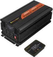 🔌 renoster power inverter 3000w dc 12v to ac 120v with lcd display & wireless remote control - ideal for rv outdoor camping, 3 ac outlets & 2.1a usb ports, rechargeable & portable (black) logo