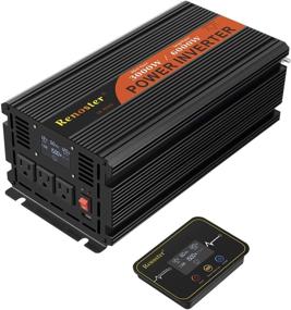 img 4 attached to 🔌 Renoster Power Inverter 3000W DC 12V to AC 120V with LCD Display & Wireless Remote Control - Ideal for RV Outdoor Camping, 3 AC Outlets & 2.1A USB Ports, Rechargeable & Portable (Black)