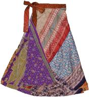 jedzebel ¾ length reversible patchwork silk-blend sari wrap skirt - dn20: embrace versatile style and elegance logo