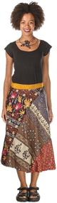 img 1 attached to Jedzebel ¾ Length Reversible Patchwork Silk-Blend Sari Wrap Skirt - DN20: Embrace Versatile Style and Elegance