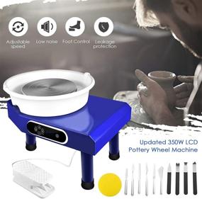 img 2 attached to 350W Updated Electric Pottery Wheel Machine with Touch Screen LCD Display, Foot Pedal, and Removable Basin - Includes 11 Pottery Tools - Ideal for Ceramic Art Clay Work (Blue, 25CM)