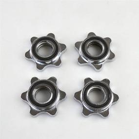 img 1 attached to WINOMO 4 PCS 25mm Hex Nut Anti-Slip Barbell Spin-Lock Collars with Screw Clamps for Dumbbell Weight Lifting