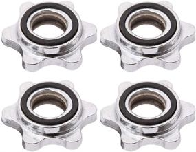 img 4 attached to WINOMO 4 PCS 25mm Hex Nut Anti-Slip Barbell Spin-Lock Collars with Screw Clamps for Dumbbell Weight Lifting