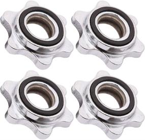 img 2 attached to WINOMO 4 PCS 25mm Hex Nut Anti-Slip Barbell Spin-Lock Collars with Screw Clamps for Dumbbell Weight Lifting