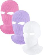 warm and cozy knitted balaclava face mask - perfect winter ski mask with 2-hole design logo