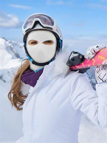 img 1 attached to Warm and Cozy Knitted Balaclava Face Mask - Perfect Winter Ski Mask with 2-Hole Design