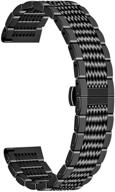 🔗 20mm 22mm solid black silver mesh 316l stainless steel watch band strap butterfly clasp replacement bracelet logo