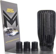 🚗 mega racer 7cm real carbon fiber shift knob - ultimate replacement part for buttonless automatic & manual transmissions logo