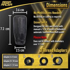 img 1 attached to 🚗 Mega Racer 7cm Real Carbon Fiber Shift Knob - Ultimate Replacement Part for Buttonless Automatic & Manual Transmissions