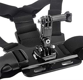 img 3 attached to 📸 GOHIGH Chest Mount Harness Elastic Camera Vest Strap with 3-Way Adjustable Base | Compatible with GoPro Hero 10/9/8/7/6/5/4/3/3+ Black/ Session/ Fusion, AKASO, Campark, DJI OSMO Action, YI 4K