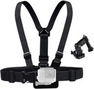 📸 gohigh chest mount harness elastic camera vest strap with 3-way adjustable base | compatible with gopro hero 10/9/8/7/6/5/4/3/3+ black/ session/ fusion, akaso, campark, dji osmo action, yi 4k logo