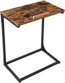 img 4 attached to 🪑 Industrial Style Rustic Brown and Black End Table, Laptop Table, Side Table with Tilting Top - VASAGLE ULNT057B01