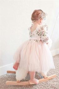 img 1 attached to Flofallzique Vintage Floral Long Sleeve Toddler Party Dress for Girls - Birthday Tulle Dress