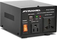 💡 350w step up and down voltage converter transformer with usb charging port, uk power adapter - pyle pvct350u logo