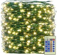 ul certified 99ft green wire dimmable christmas string lights - xunxmas 300led warm white fairy lights with remote control, waterproof for diy christmas tree, bedroom, patio, party - indoor outdoor decor логотип