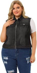 img 1 attached to Agnes Orinda Womens Trucker Sleeveless Women's Clothing in Coats, Jackets & Vests