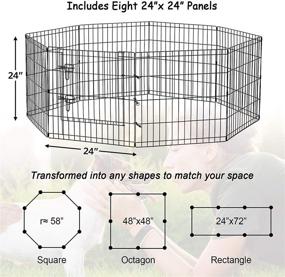 img 2 attached to 🐶 Puppy Pet Playpen 8 Panel 24 Inch: Indoor Outdoor Metal Portable Folding Animal Exercise Dog Fence - Ideal for Dogs, Cats, Rabbits, and Puppies