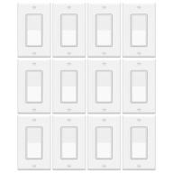 🔌 12-pack - electeck single pole rocker light switch, 15a 120/277v, with wall plate - ul certified, white logo