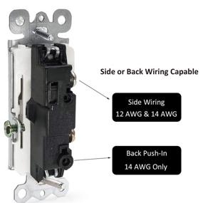 img 1 attached to 🔌 12-Pack - ELECTECK Single Pole Rocker Light Switch, 15A 120/277V, with Wall Plate - UL Certified, White