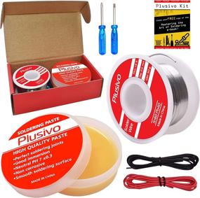 img 4 attached to 60-40 Tin Lead Rosin Core Solder Wire and Flux Kit 🔌 - 0.6mm, 50g: Ideal for PCB Electrical Soldering and DIY Projects from Plusivo