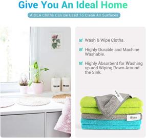 img 2 attached to 🧽 Aidea Microfiber Cleaning Cloths-12PK: Soft, Absorbent & Lint-Free for House, Kitchen, Car, Window - Ideal Gifts (12in.x16in.)