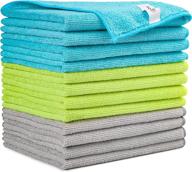 🧽 aidea microfiber cleaning cloths-12pk: soft, absorbent & lint-free for house, kitchen, car, window - ideal gifts (12in.x16in.) logo