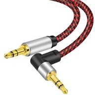 🔌 premium 100ft vefsdup 3.5mm aux cable - right angle male to male jack, gold-plated audio cable for phones, tablets, sony, beats headphones, mp3 player and car/home stereo logo