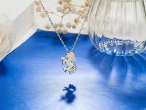 img 2 attached to Burning Love Unicorn Necklace: Sparkling Sterling Silver Unicorn Jewelry for Girls & Women, Perfect Birthday Gift with Cubic Zirconia Pendant