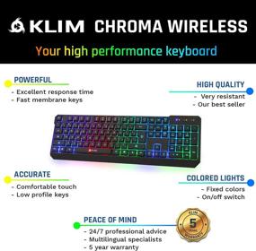 img 3 attached to 🎮 KLIM Chroma Rechargeable Wireless Gaming Keyboard: Slim, Durable, Ergonomic, Quiet, Waterproof, Backlit for PC, PS4, Xbox One, Mac - New 2021 Version