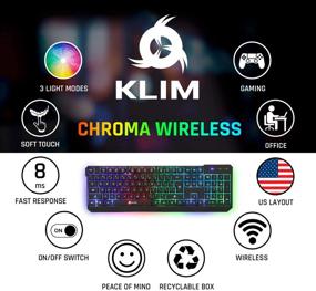 img 1 attached to 🎮 KLIM Chroma Rechargeable Wireless Gaming Keyboard: Slim, Durable, Ergonomic, Quiet, Waterproof, Backlit for PC, PS4, Xbox One, Mac - New 2021 Version