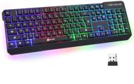 🎮 klim chroma rechargeable wireless gaming keyboard: slim, durable, ergonomic, quiet, waterproof, backlit for pc, ps4, xbox one, mac - new 2021 version logo