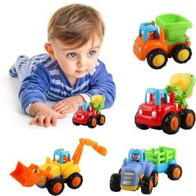 img 1 attached to 🚗 Entertaining Friction-Powered Cartoon Vehicles for Toddlers