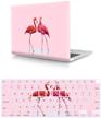 hrh 2 in 1 flamingo couple pc plastic hard case cover and silicone keyboard cover for macbook new air 13&#34 logo