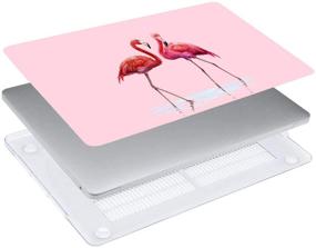 img 2 attached to HRH 2 In 1 Flamingo Couple PC Plastic Hard Case Cover And Silicone Keyboard Cover For MacBook New Air 13&#34