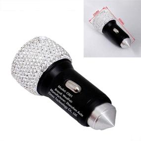 img 2 attached to 🚗 Dual USB Car Charger with Handmade Rhinestones Crystal, Fast Charging Car Decorations for iPhone, iPad Pro/Air 2/Mini, Samsung Galaxy Note9/8/S9/S9+, LG, Nexus, HTC, and More