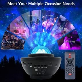 img 2 attached to RUISHINE Galaxy Projector Light for Bedroom - Ocean Wave Starry Projector with Remote Voice Control, Auto-Off Timer, Music Speaker, and Rotating LED Nebula Cloud Light - Perfect for Parties and Family Gatherings