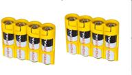 🔋 storacell slimline aa battery caddy, yellow, holds 4 aa batteries, (2 pack), slaacy logo