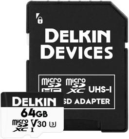 img 2 attached to 💾 Delkin Devices 64GB Advantage microSDXC UHS-I (V30) карта памяти (DDMSDW66064G): первоклассная производительность и ёмкость накопителя