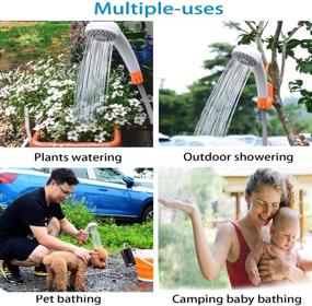 img 2 attached to 🚿 Portable Outdoor Shower with 2 Flow Modes, 4400mAh Battery Powered Shower Pump for Hiking/Backpacking, Travel, Beach, Pet, Flowering – IPX7 Waterproof & USB Rechargeable Camping Shower with 3 LED Lights…