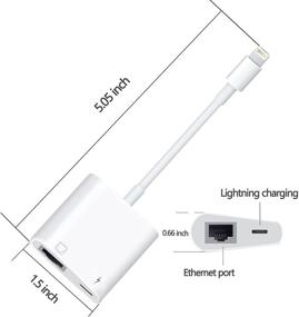 img 3 attached to 💡 Адаптер сети Ethernet LAN Lightning в RJ45 с портом для зарядки для моделей iPhone и iPad - 100 Мбит/с с функцией Plug and Play для зарядки