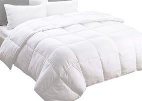 img 3 attached to 🛏️ Maiija Luxury Plush White Down Alternative Comforter - Twin Size 68x88, Box Stitched