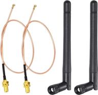 🔌 bingfu dual band wifi antenna 2.4ghz 5ghz 5.8ghz 3dbi mimo rp-sma male (2-pack) + cable set for router/wifi card logo