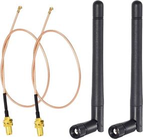 img 1 attached to 🔌 Bingfu Dual Band WiFi Antenna 2.4GHz 5GHz 5.8GHz 3dBi MIMO RP-SMA Male (2-Pack) + Cable Set for Router/WiFi Card