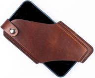 📱 gentlestache leather phone holster belt loop | cell phone holder & belt pouch with magnetic button (mixbrown) logo