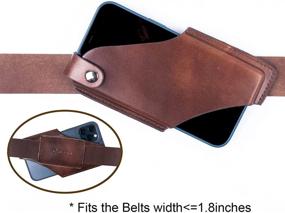 img 1 attached to 📱 GentleStache Leather Phone Holster Belt Loop | Cell Phone Holder & Belt Pouch with Magnetic Button (Mixbrown)